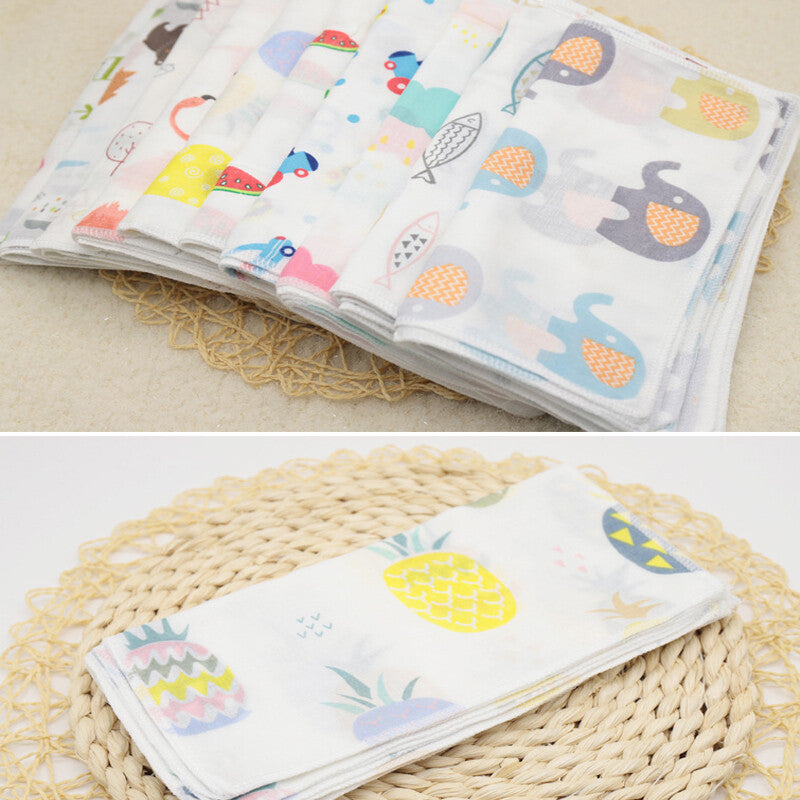 10 X bébé Gauze Muslin Square nouveau-né bain de coton laver mou mouchoir