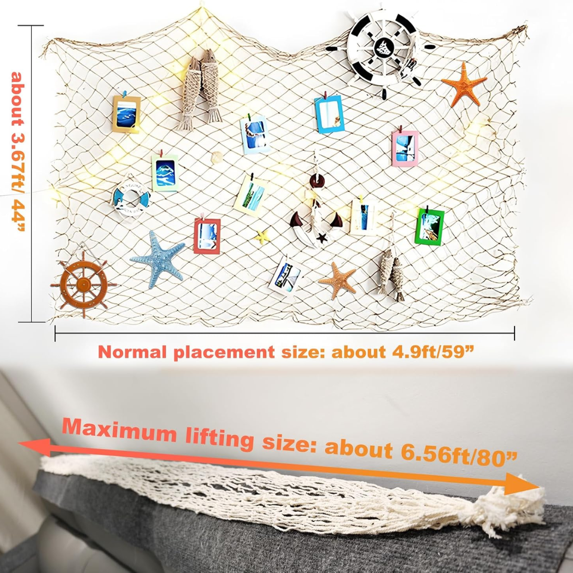 2 Pack de décorations en filet de poisson pour la fête