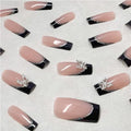 24 PCS Black P encre papillon ongles art