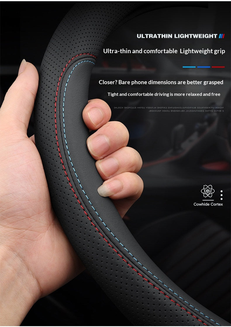 Couverture de volant en cuir véritable
