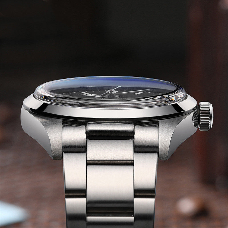 Montre Quartz imperméable multifonctionnelle avec bande en acier inoxydable Luminous Business Wris