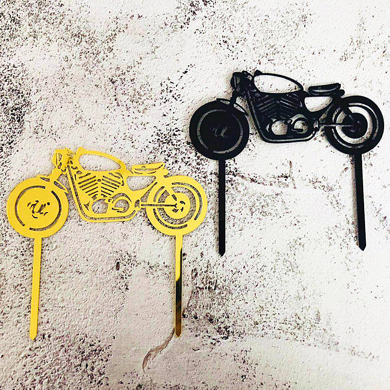 Décoration de fête d'insertion de gâteau anniversaire de voiture de moto