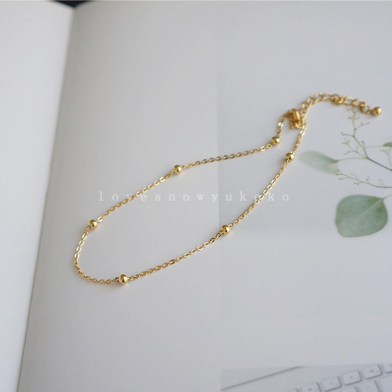 S925 Argent Sterling 14K Or plaqué Minimalist Anklet Pour les femmes