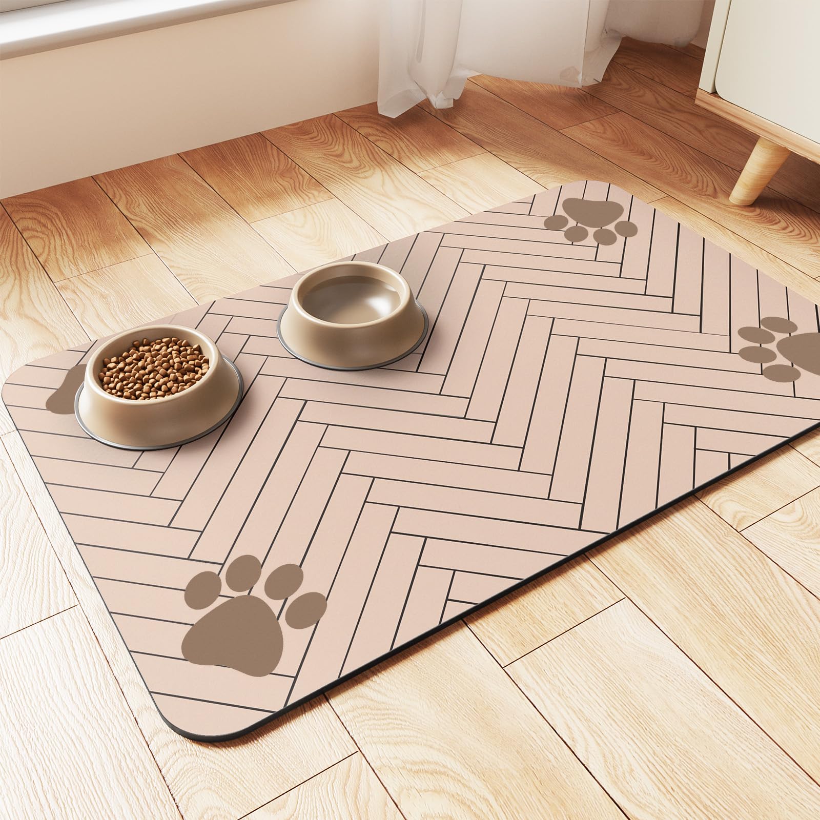 Nourriture pour animaux de compagnie Mat-Absorbent Pet Placemat pour la nourriture et le bol d'eau