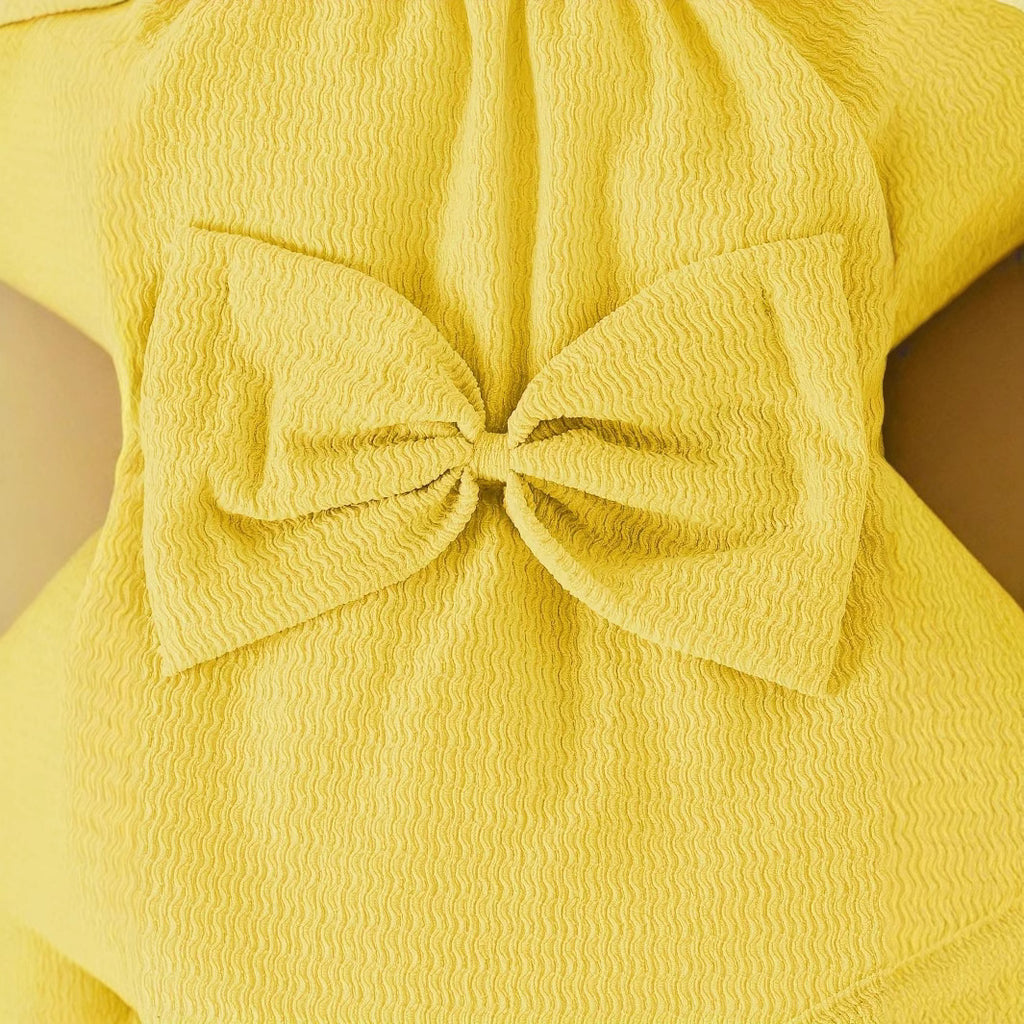 Roseau de couleur solide et bandeau à deux pièces pour bébé fille