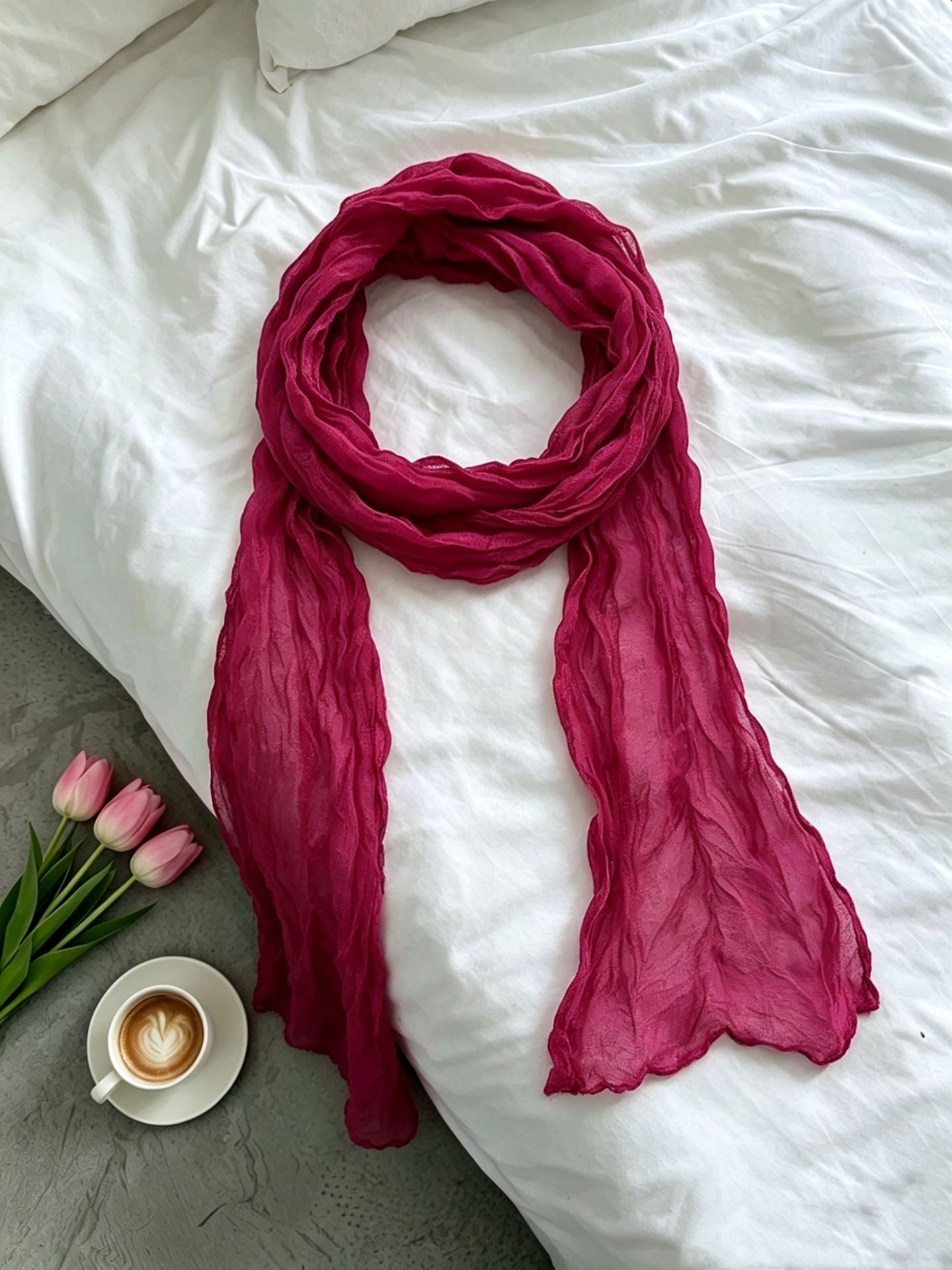 Femmes Versatile Solid-colore Cable-knit mince écharpe chaude pour le printemps et l'automne