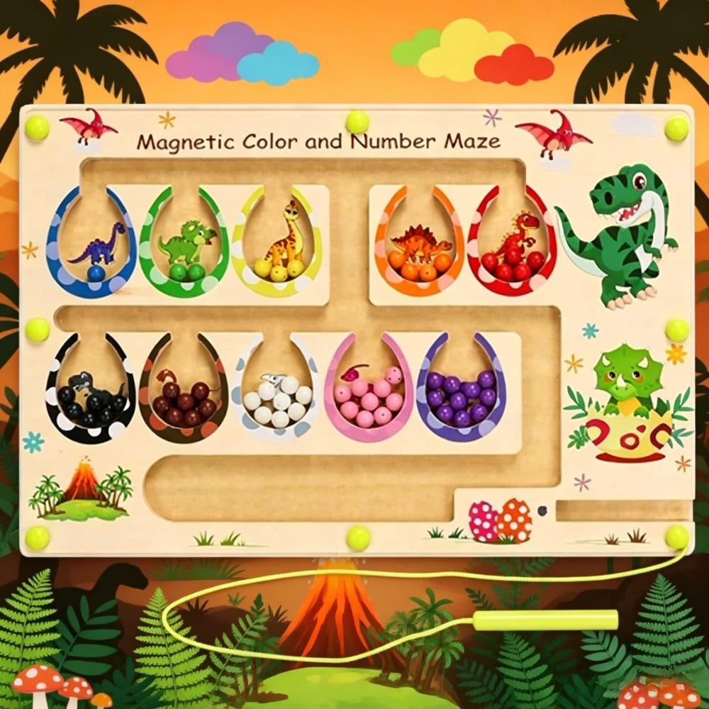 Magnetic maze game (including magnetic wand)