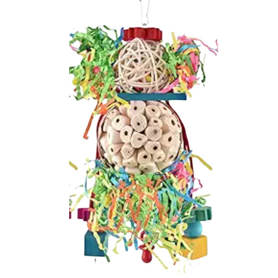 Jouets pour perroquet Balle de paille Accessoires de cage d'oiseau en bois
