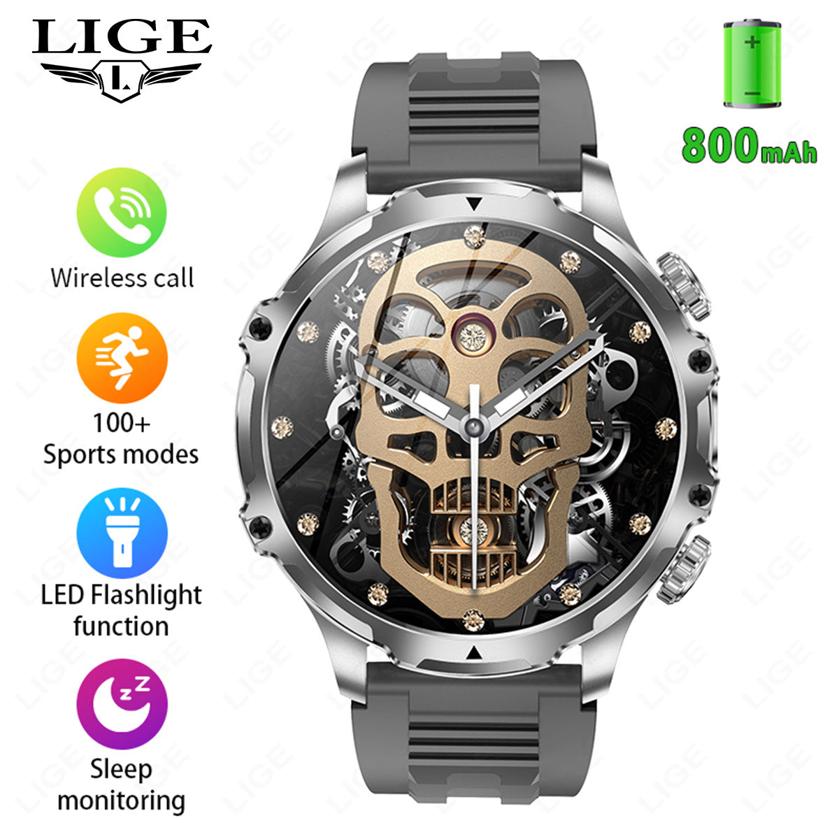 Montre intelligente AK75 avec appel Bluetooth