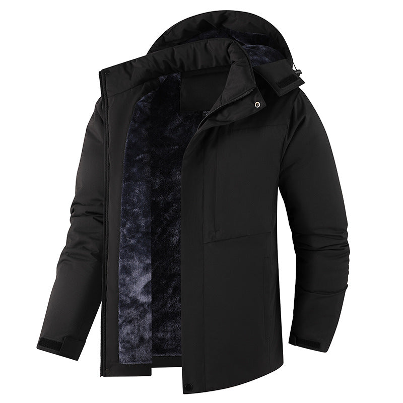 Veste coupe-vent et veste en coque dure doublée de polaire pour hommes