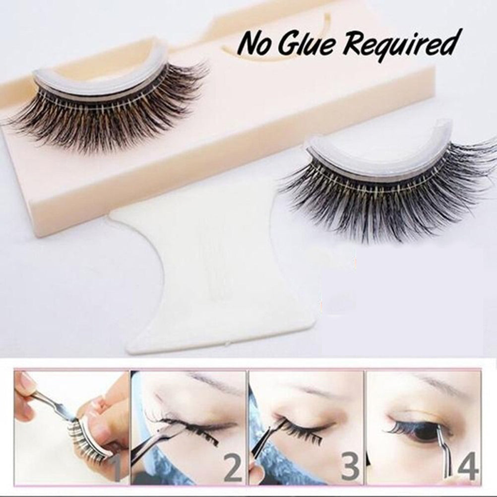 1 paire autocollant cils réutilisables 3D faux cils facile à porter et supprimer Curly Stic