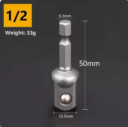 Hexagon manche manchon-50mm tige adaptateur 1/2-1 pack