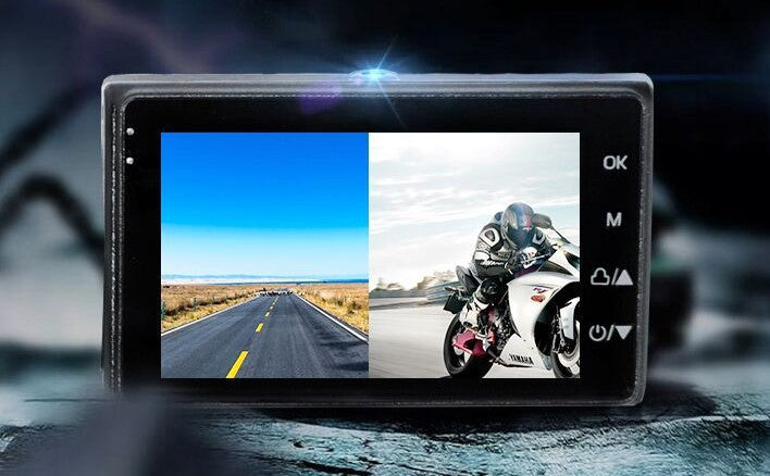 1080P Locomotive Motorcycle Driving Recorder Waterproof Front and Rear Double L Split Type
