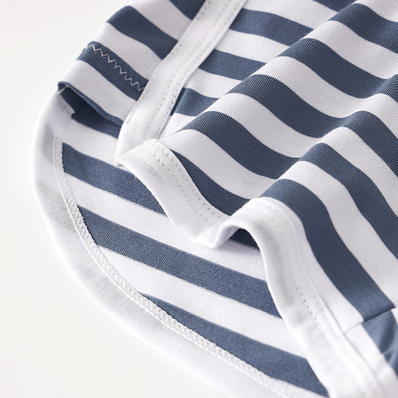 Sous-vêtements rayés Mid Mid-waist Breathable Cotton Boxer