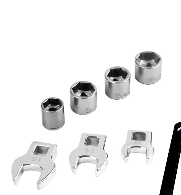 3 Têtes d'ouverture et 4 manches. Outil spécial pour poulies de ceinture. Clé à courroie réglable pour A