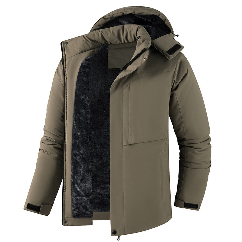 Veste coupe-vent et veste en coque dure doublée de polaire pour hommes