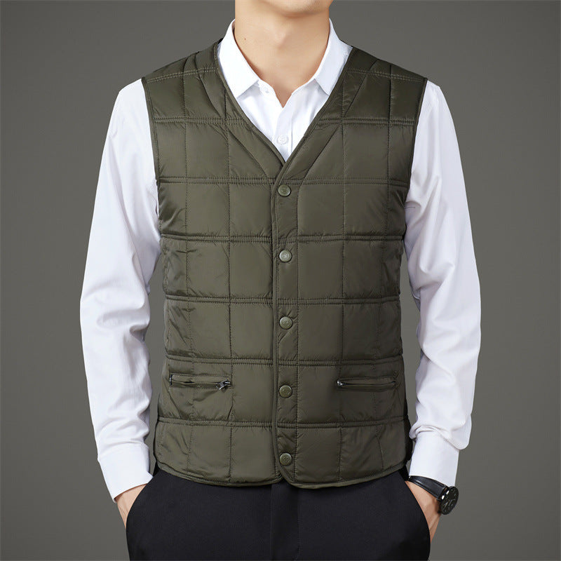 Vest Wistcoat Thermal Liner Dad-style Plus-size Vest