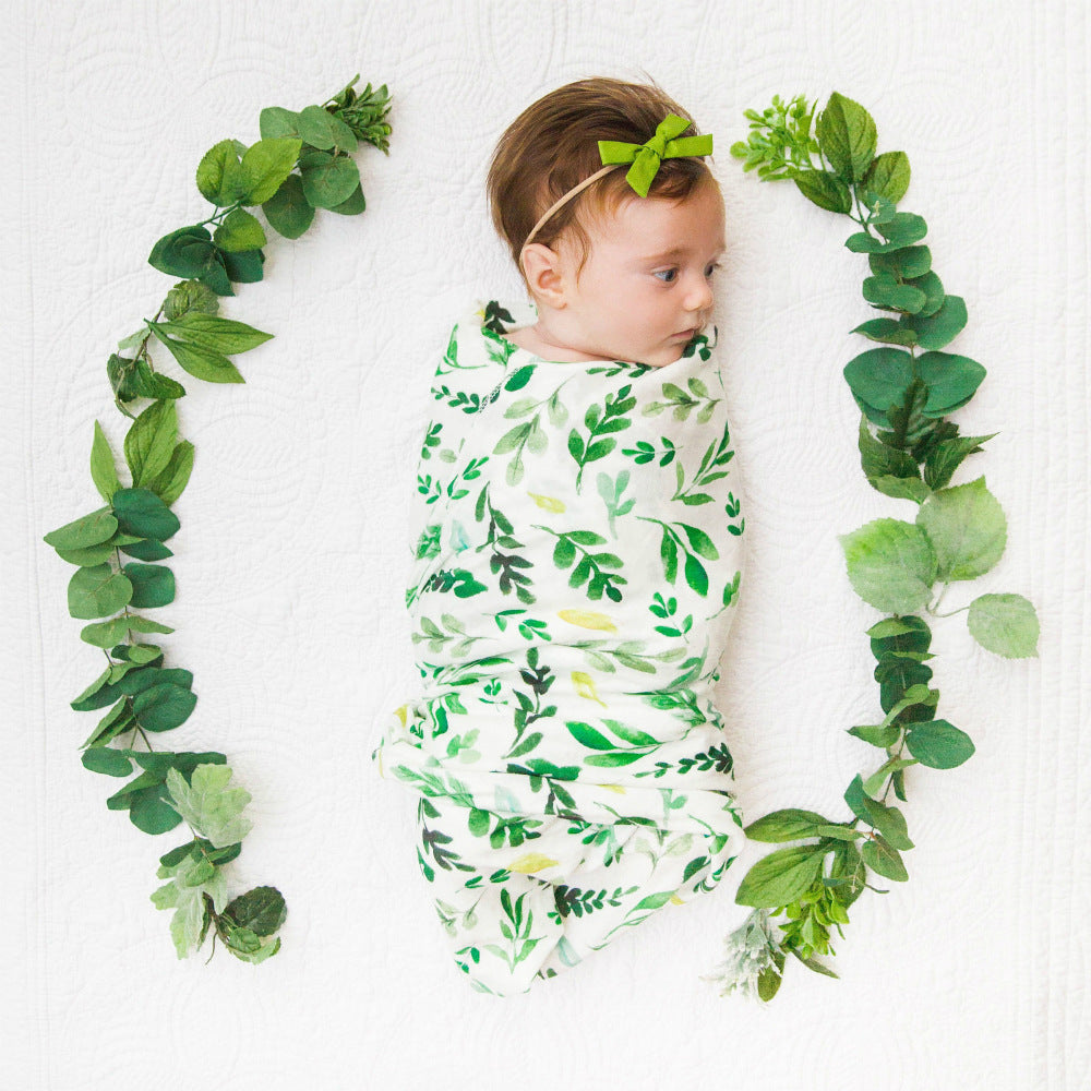 Nouveau-né Swaddle Cloth avec le lapin-oreille noeud bande de cheveux serviette