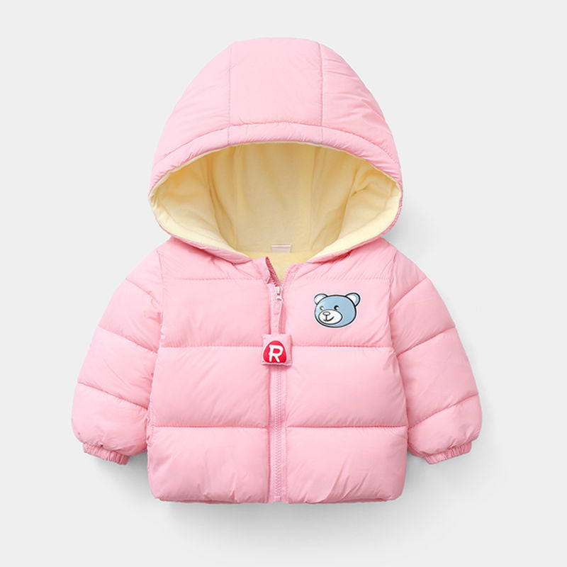 Manteau chaud rembourré en coton pour enfants avec doublure en polaire supplémentaire