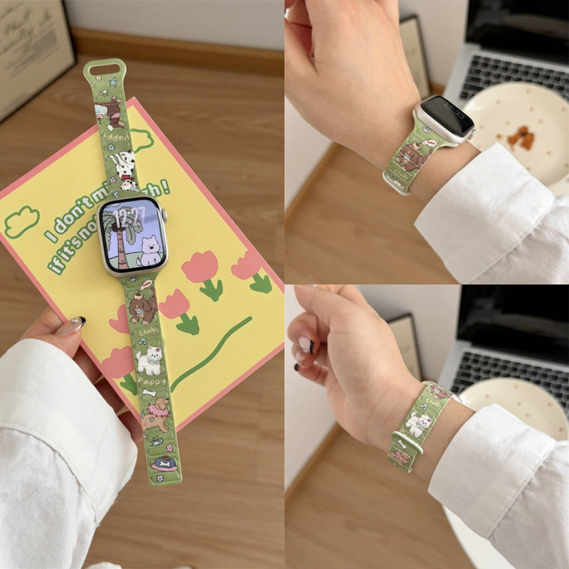Bracelet de montre magnétique en silicone illustré
