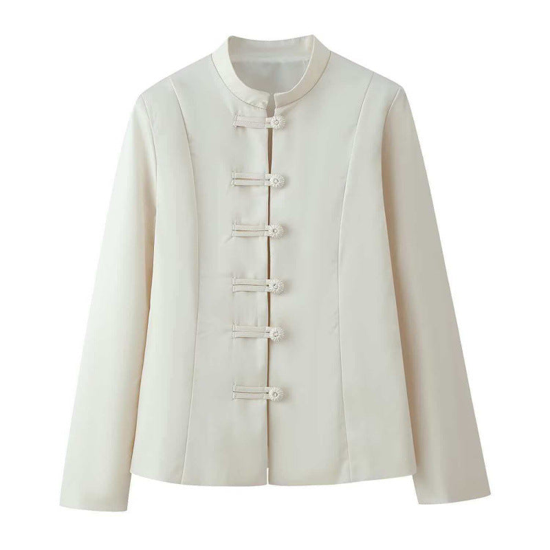 Veste de cache-pierre de ressort polyvalente devant bouton