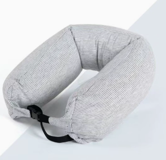 Oreiller japonais à rayures U en forme de cou de voyage