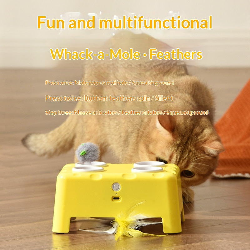 3-en-1 Cheese House Smart Cat Toy