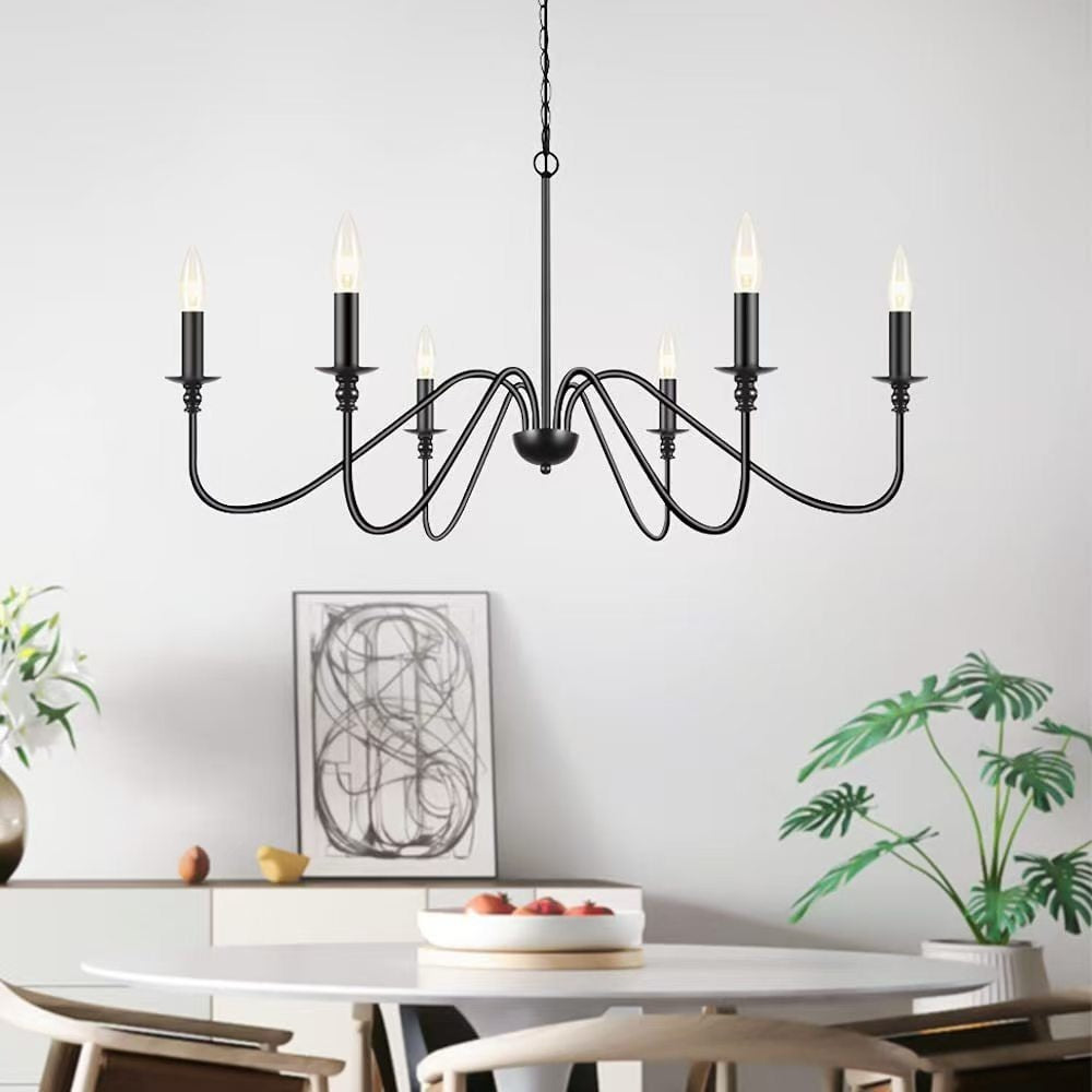Moderne Simple et léger Luxury American Wought Iron Chandelier