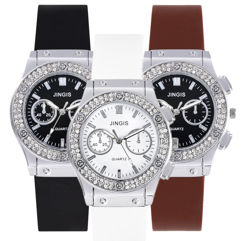 Montre bracelet en silicone Diamant d'affaires tout-match