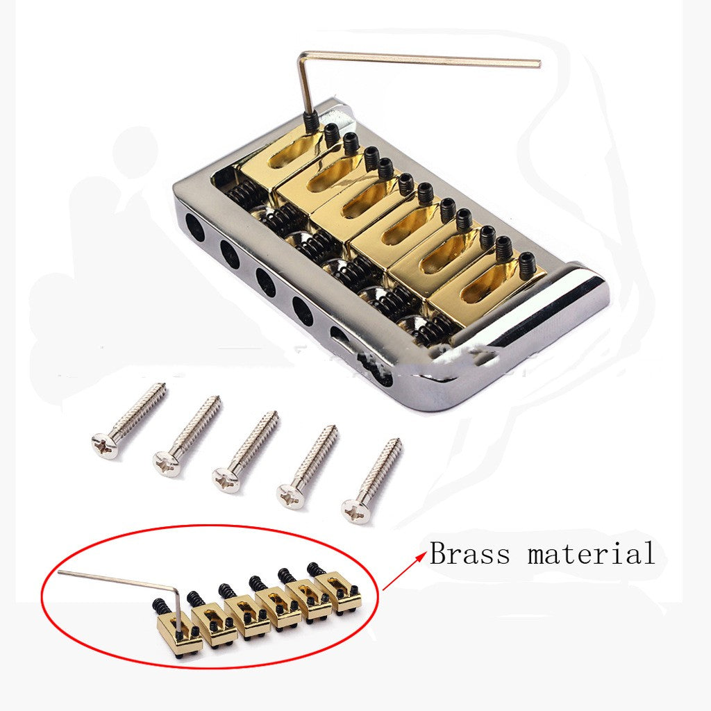 Accessoires d'instrument Guitar Bridge with Silver Six String Brass Saddle