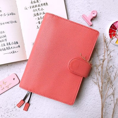 Carnet de notes en cuir Motif Lychee Couche de tête Cowhide A6 Carnet de notes en cuir