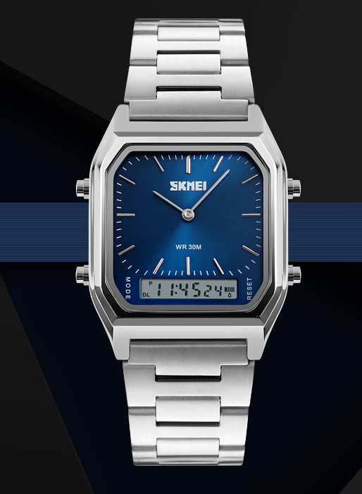 Montre électronique Retro Classic Business Bracelet en acier