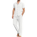 Chemise à manches courtes Lapel et pantalons occasionnels Ensemble deux pièces