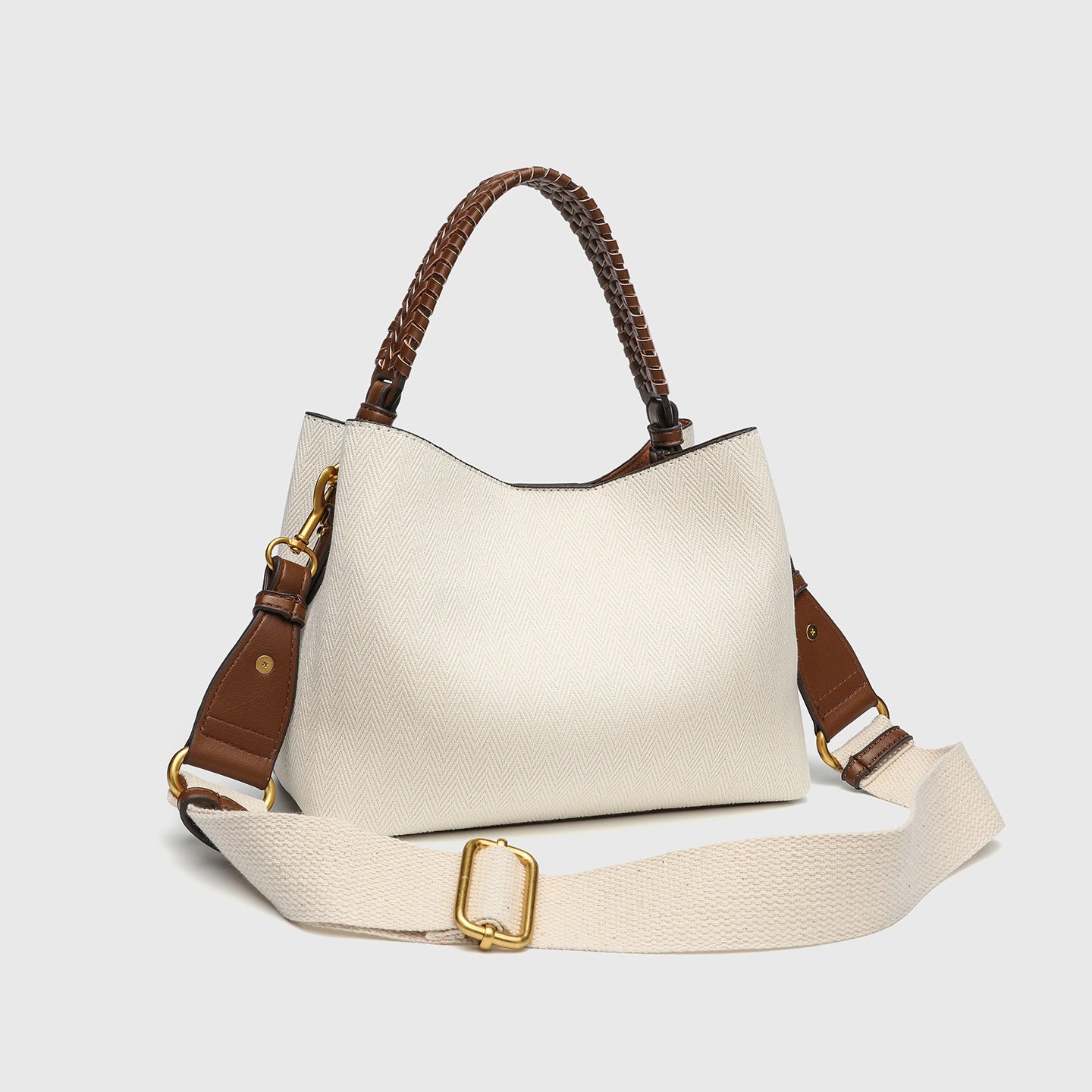 Sac à seau en paille tissé à la main - Tige casual pour femmes avec sangle d'épaule pour Dai Printemps Été