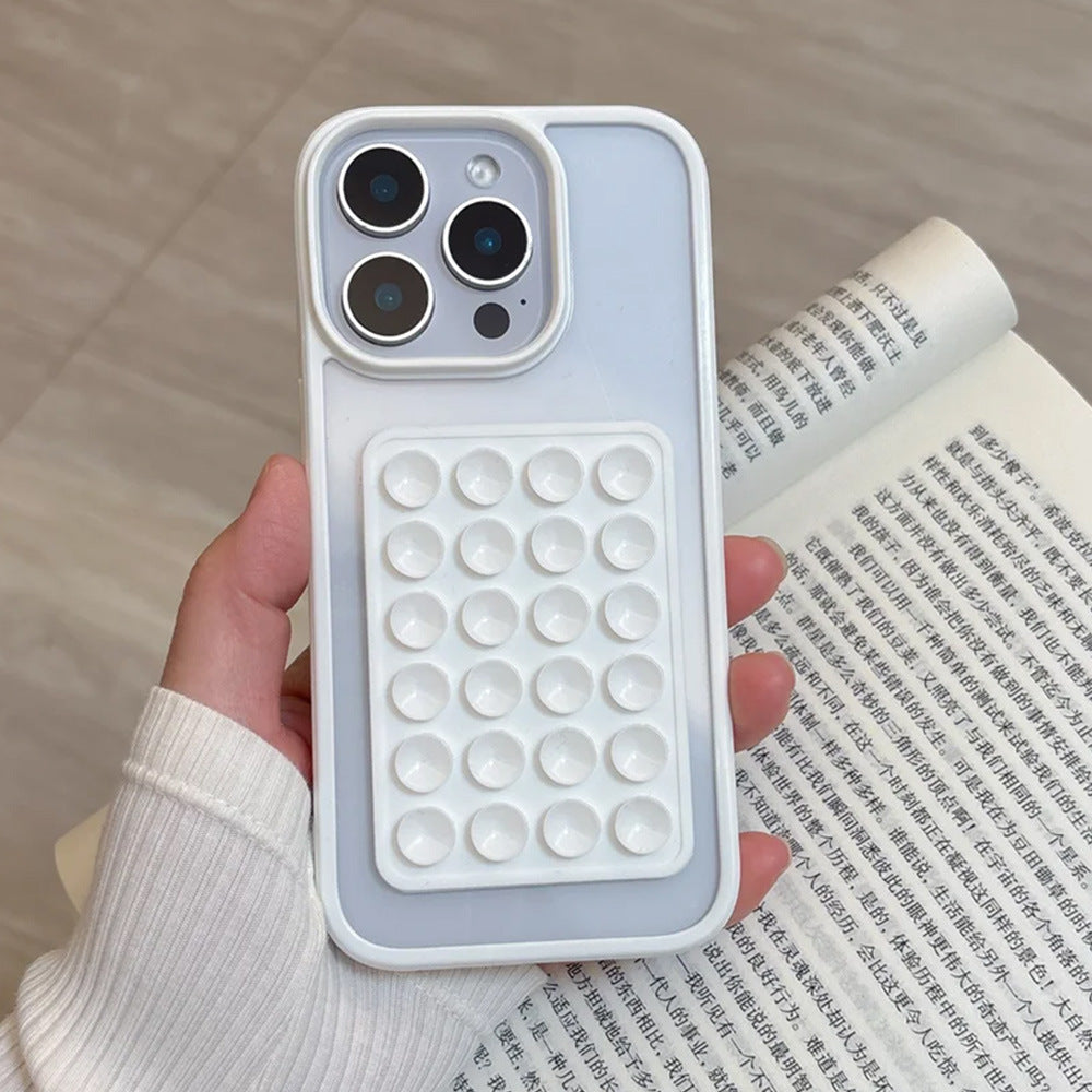 Solid Color Suction Cup Acrylic Hard Shell Simple Phone Case