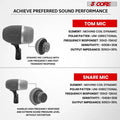 5 Core Tabla Mic Indian Instrument Microphone Set pour Bayan & Dayan Dholak Uni-directionnel