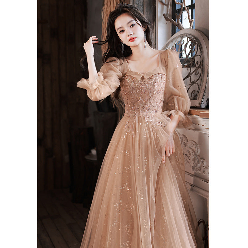 Robe de soirée Banquet d'hôte Maid Of Honor Long Sleeves