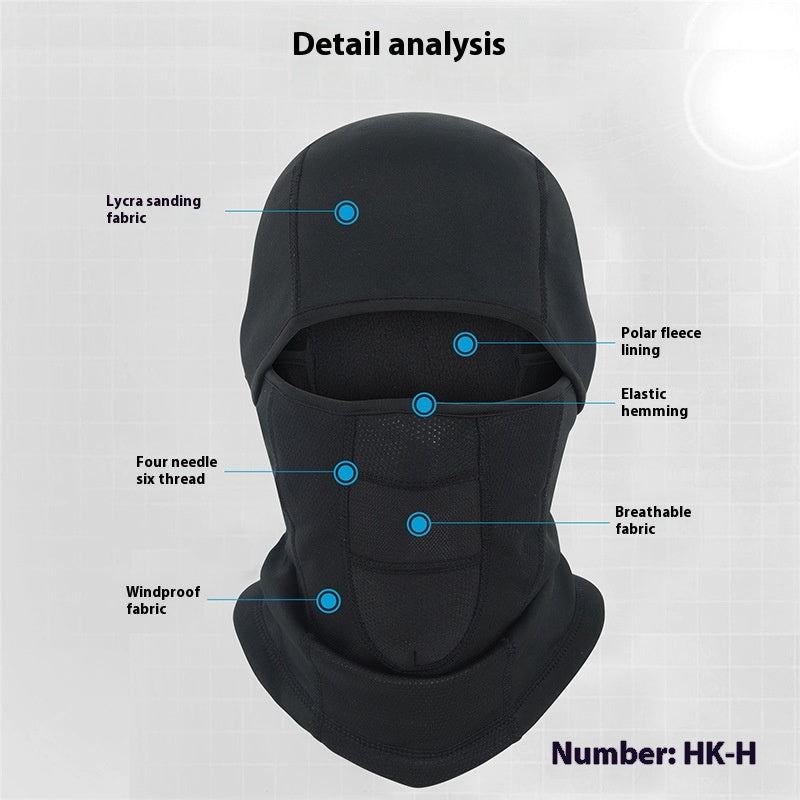 Masque de vélo d'hiver Hotte de moto chaude en plein air Ski coupe-vent