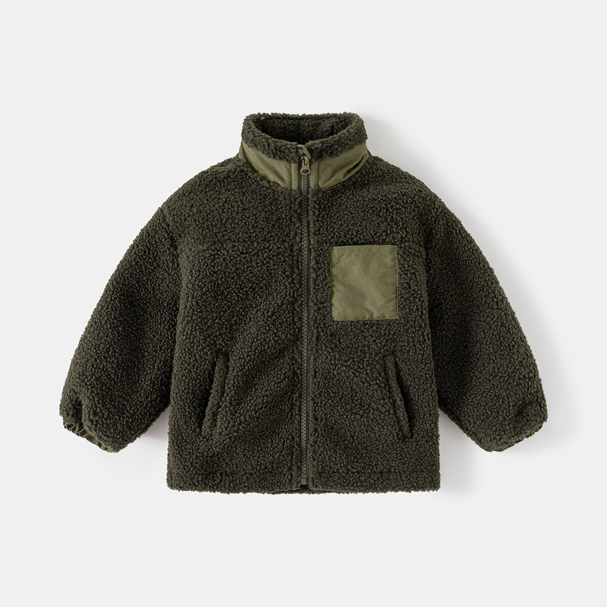 Manteau épaissie Baby Fliece Stand Collier Top de couture