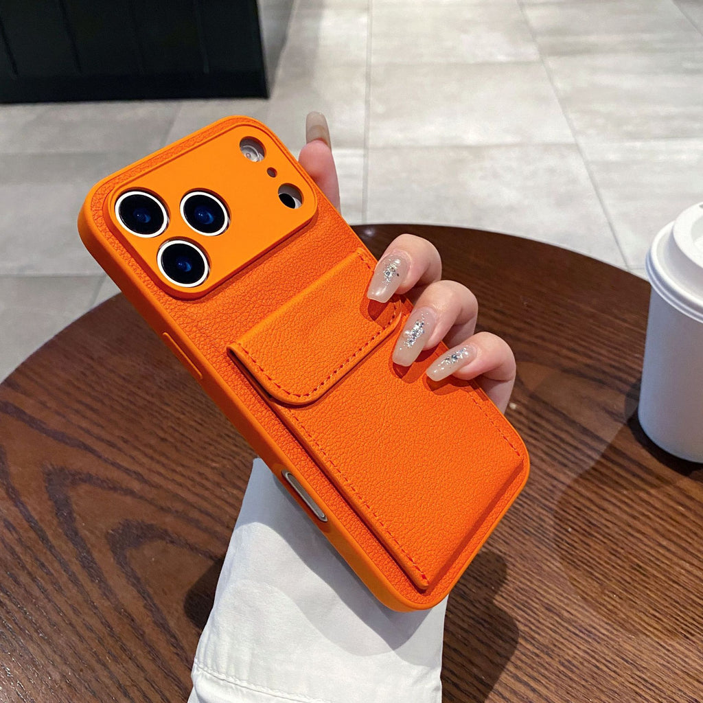Porte-cartes en cuir clair Étui téléphonique