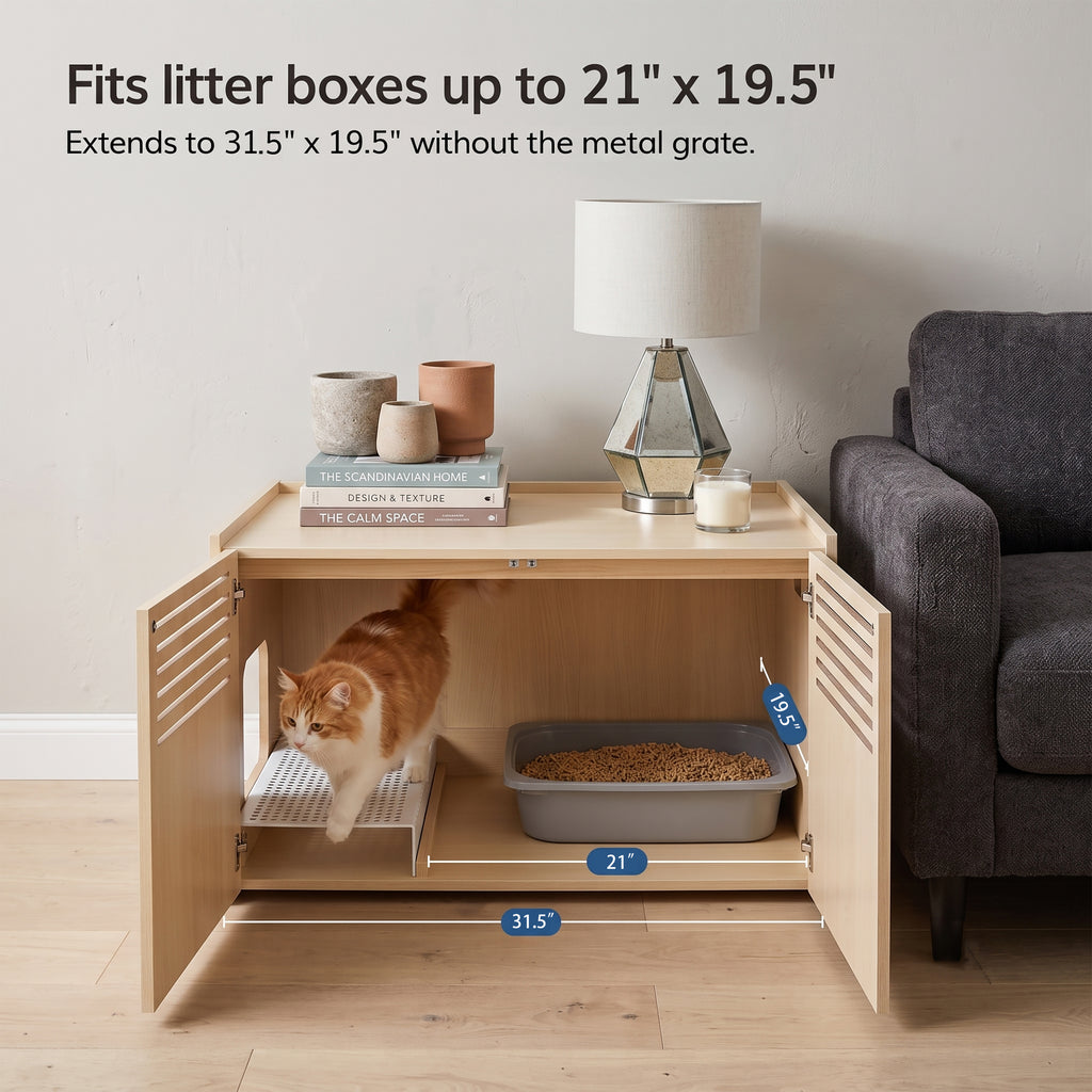 Maison de chat en bois moderne avec paillasson