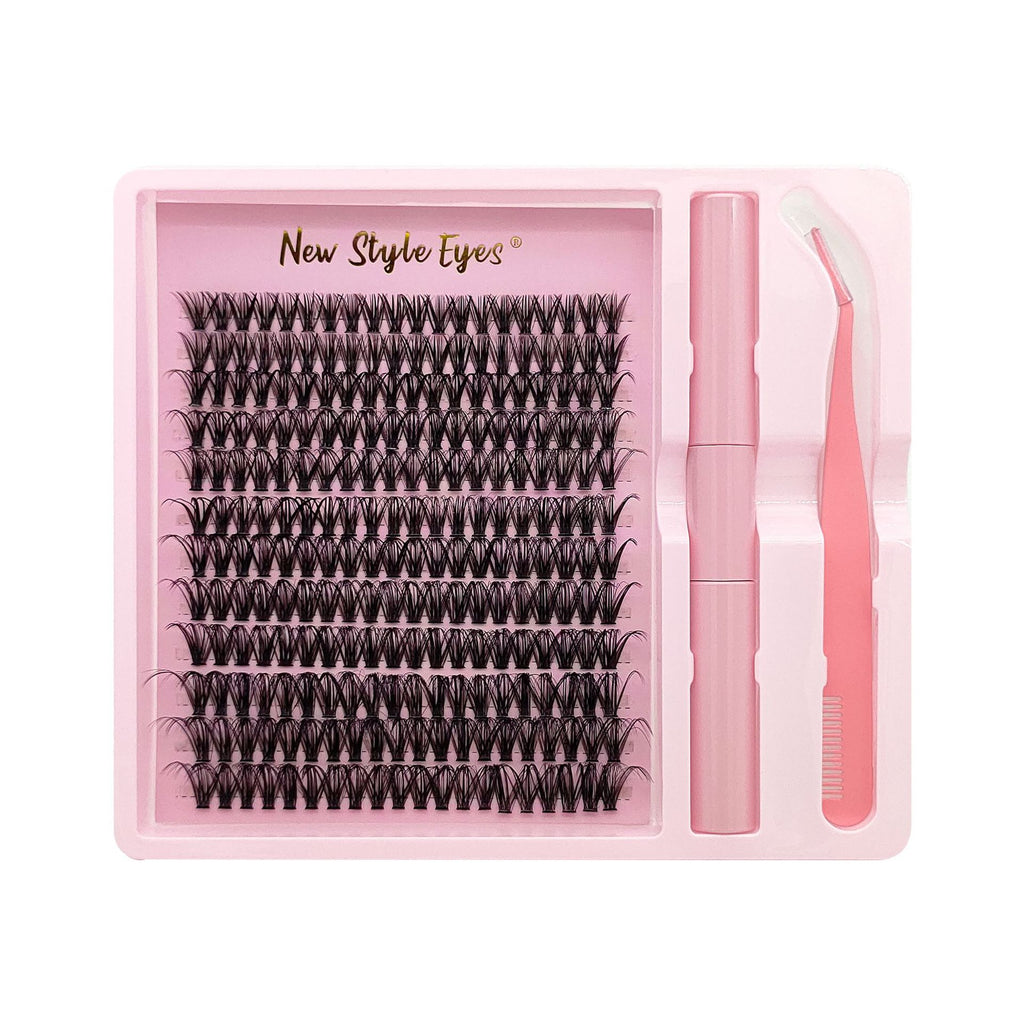 Série de douze rangées de faux cils long croisé épais