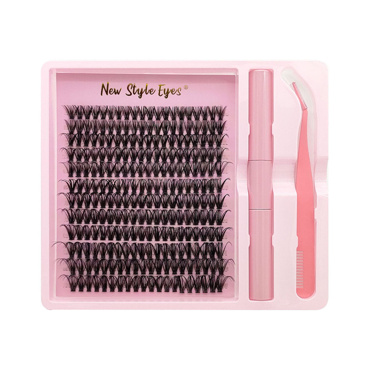 Série de douze rangées de faux cils long croisé épais