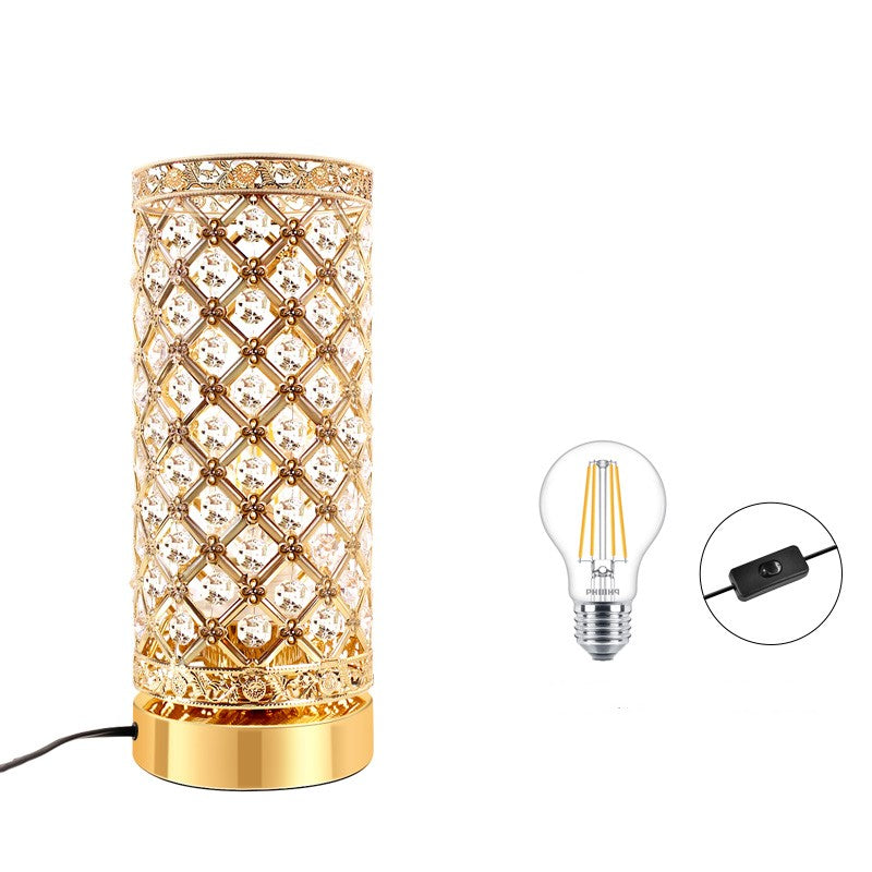 Lampe de bureau créative pour lit dans la chambre en cristal