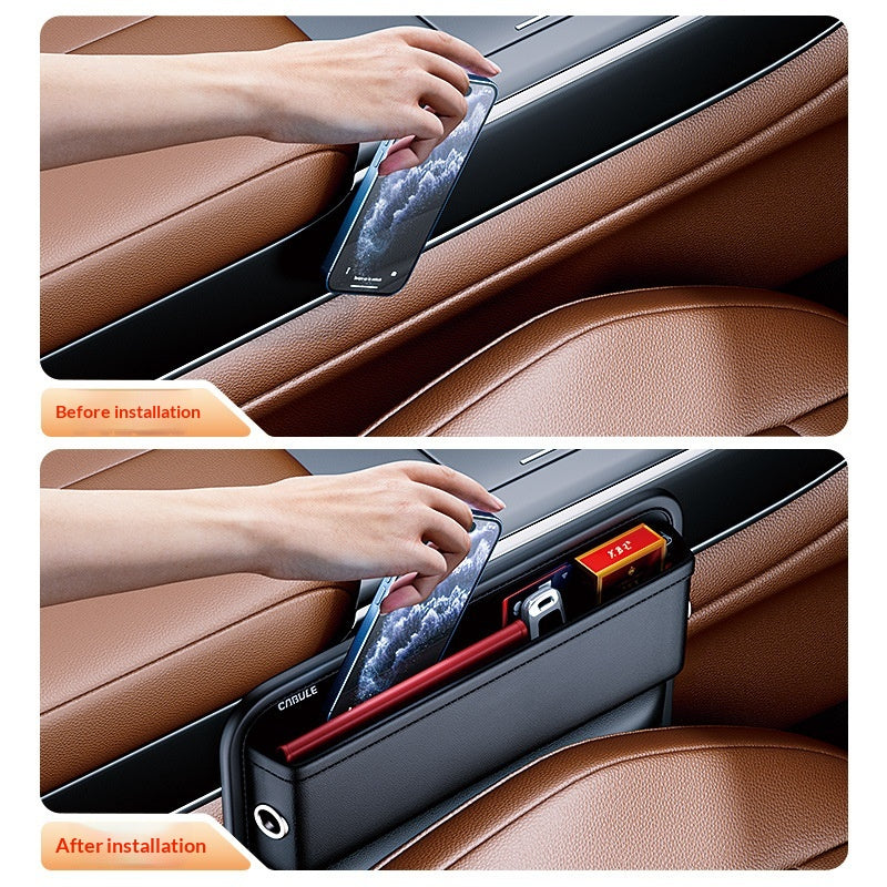 Boîte de rangement pour sièges de voiture à usage domestique portable