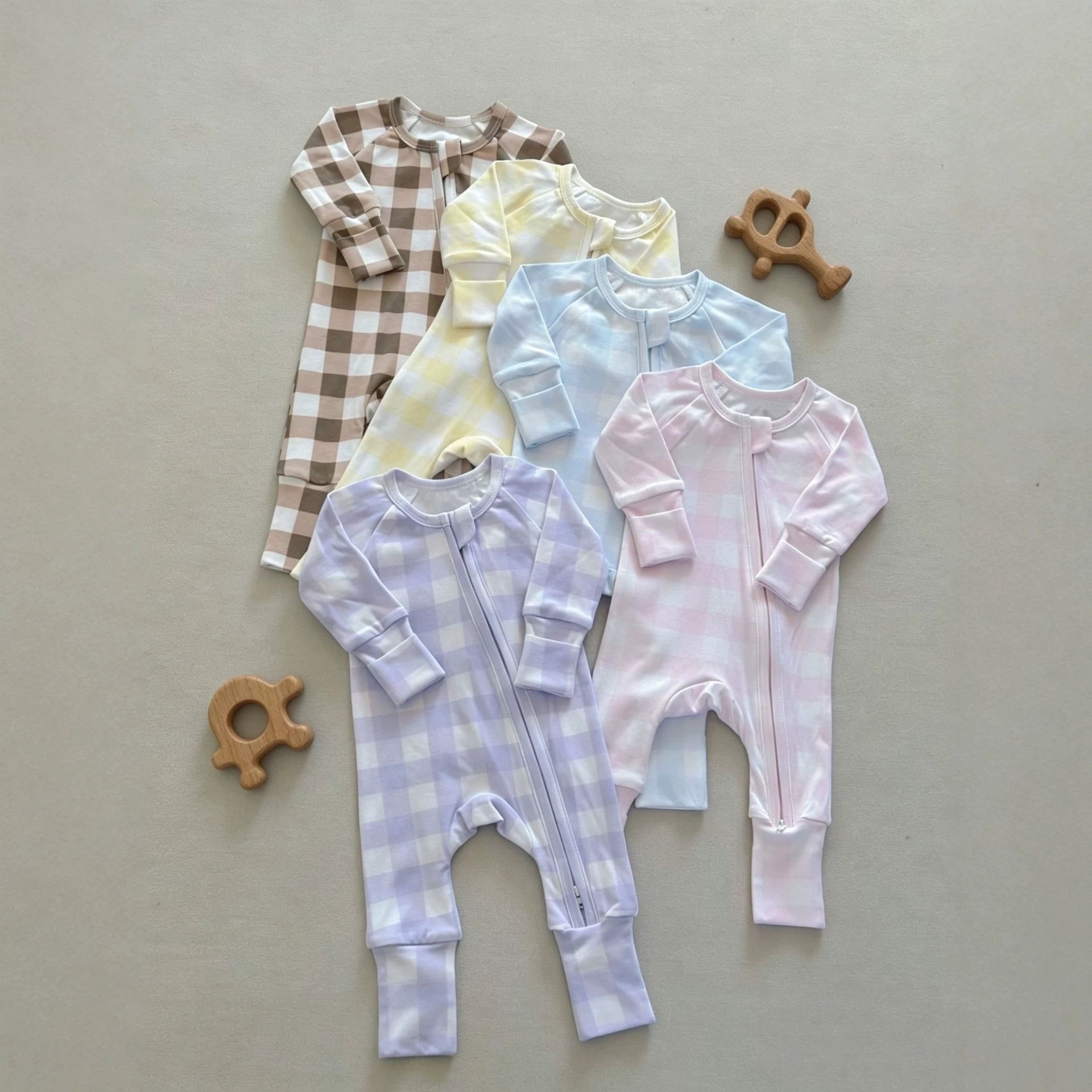 Nouveau style Baby Plaid Onesie Romper