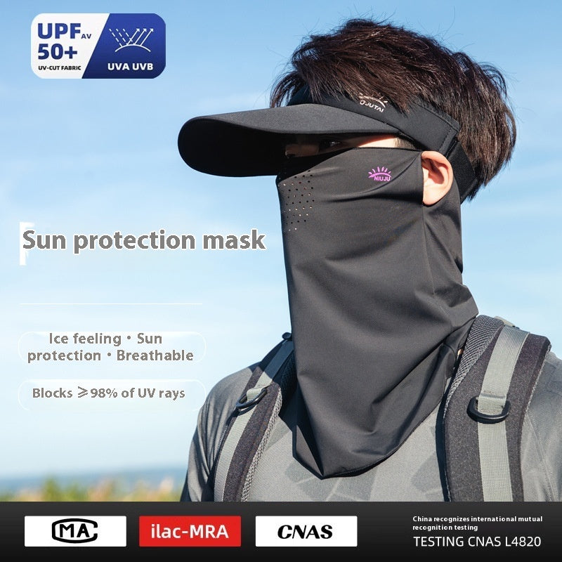 Masque du soleil Écharpe de soie de glace pleine face pour hommes