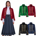 European and American Medieval Court-style Golden Double-breasted Vintage Coat avec un Stan