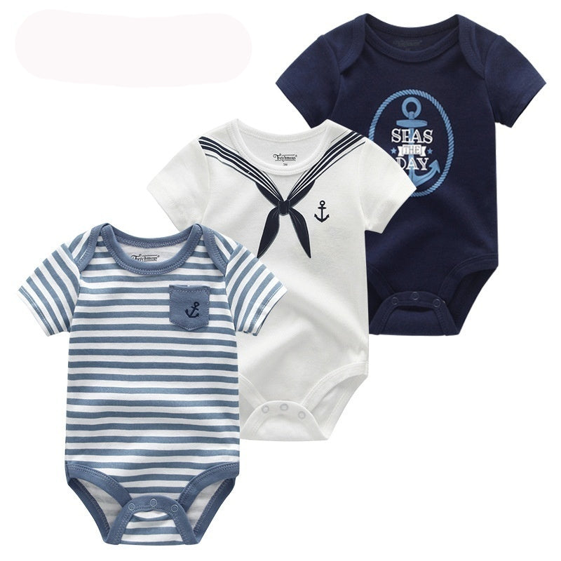 Nouveau-né RomperPure CottonTriangle Coupe unique avec manches courtes