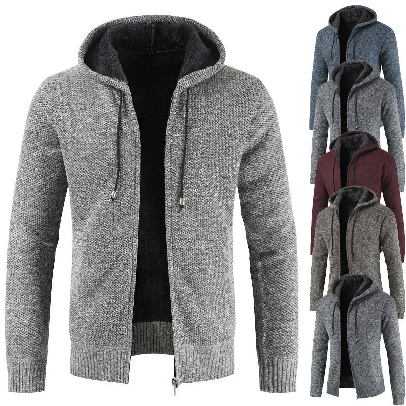 Ebay Automne et l'hiver hommes Épaisseur polaire Cardigan Chandail hommes à capuche Cardigan Jacke